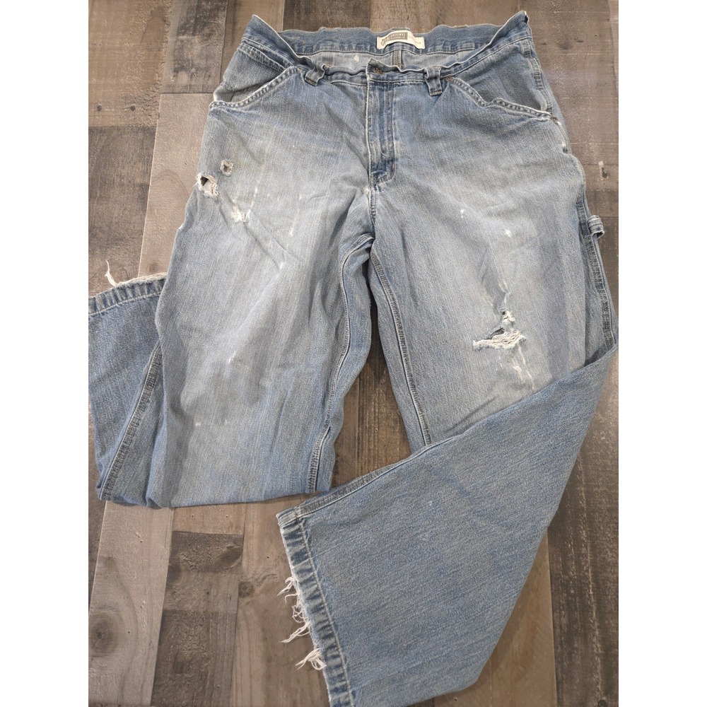 Y2K Route 66 Original Clothing Co Carpenter Jeans Distressed Skater Baggy 34x32